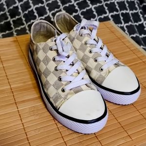 White checker sneakers